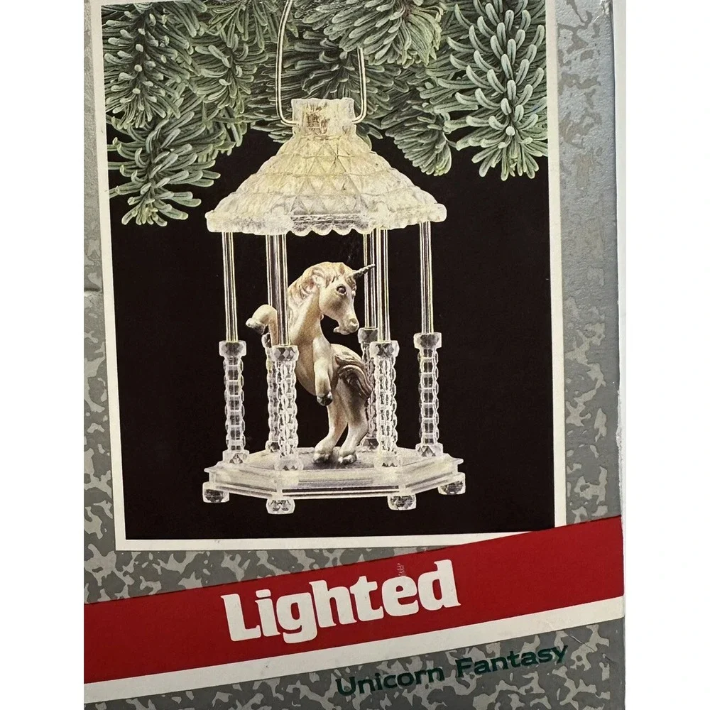 HALLMARK Keepsake Magic Lighted Christmas Ornament Unicorn Fantasy 1989 NEW